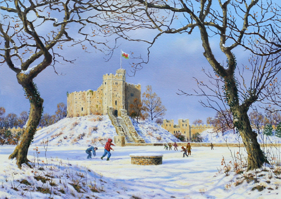 Cardiff Castle - Wales. Painting by Keith Melling