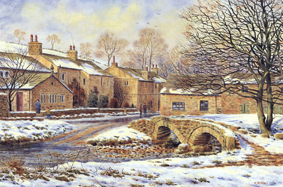 Winter Wycoller - Lancashire. Painting by Keith Melling