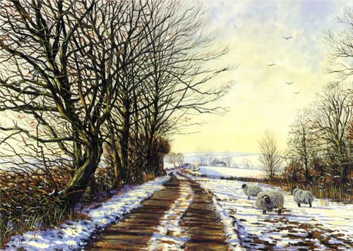 Winter Trees, Lancashire. Painting by Keith Melling
