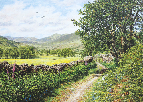 Kentmere Valley - Lake District. Painting : Keith Melling