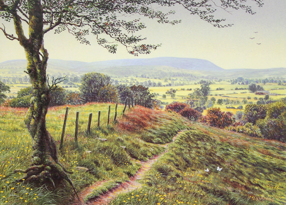 Pendle Hill from near Red Lane, Colne. Painting: Keith Melling