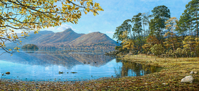 Across Derwentwater to Cat Bells, Lake District. Paiting - Keith Melling