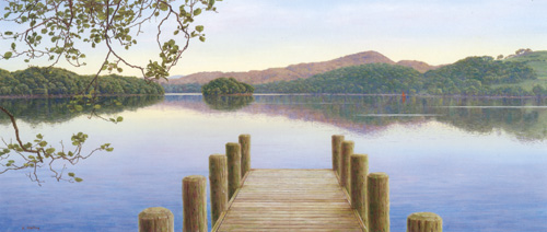 Still Evening, Coniston Water, Lake District,Painting: Keith Melling