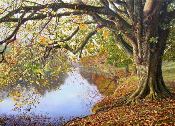 Autumn on the River Wharfe. Painting: Keith Melling