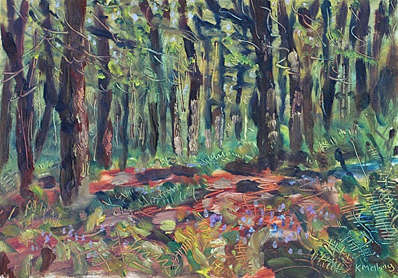 In Boothman Wood IV, Barley, Lancashire. Painting: Keith Melling