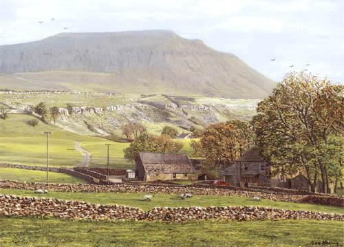 Ingleborough from Chapel-le-Dale, Yorkshire Dale. Painting; Sam Melling