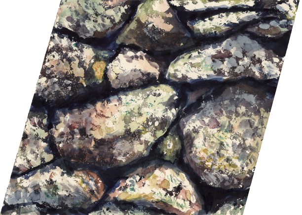 Drystone Wall, High Hill Lane, Settle, Yorkshire Dales. Painting: Keith Melling