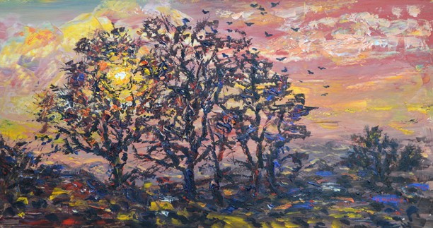 Evening Trees. Painting: Keith Melling