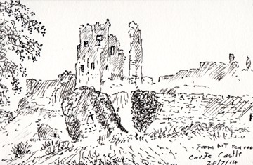 Corfe Castle, Dorset. Sketch: Keith Melling