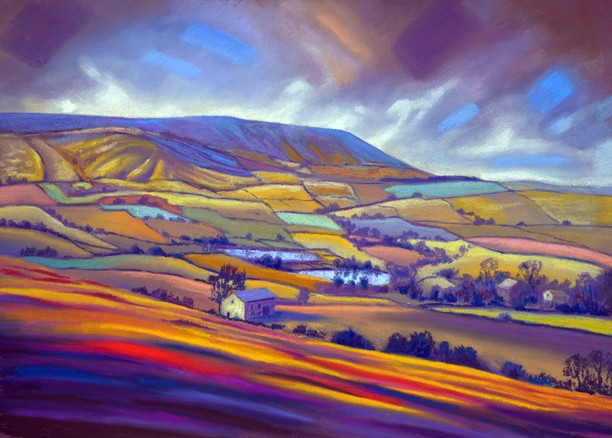 Pendle Hill from Barley Hill, Lancashire. Painting: Keith Melling