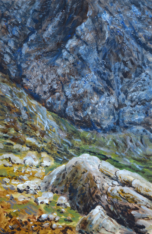Coire Lagon Skye. Painting by Keith Melling