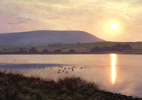 Before Sunset, Black Moss & Pendle Hill. Artist Keith Melling