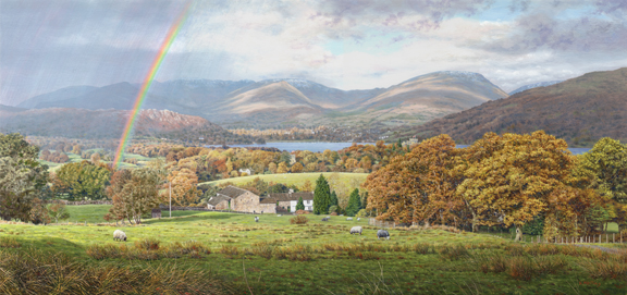Sunshine and Showers, Windermere. Painting by Keith Melling