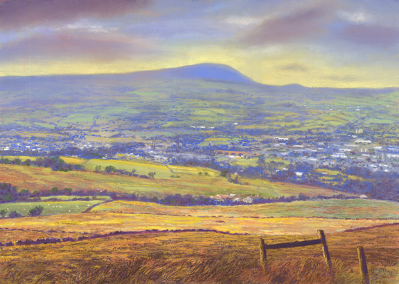 Pendle Hill and Burnley from the Singing Ringing Tree, Lancashire. Artist: Keith Melling