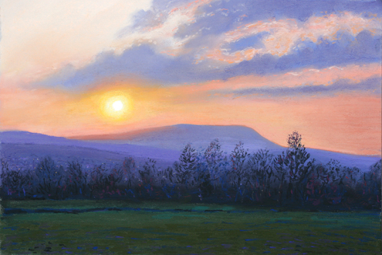 Pendle Hill from above Marsden Park, Nelson, Lancashire. Artist: Keith Melling