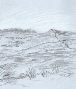 Grindleton Fell, Lancashire. Sketch - Keith Melling