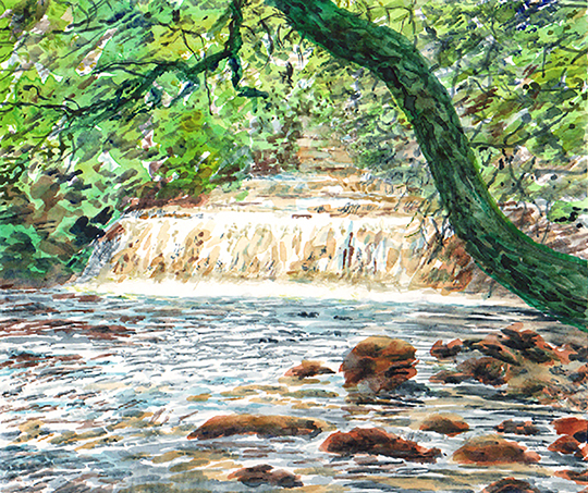 Cotter Force. Wensleydale. Painting by Keith Melling