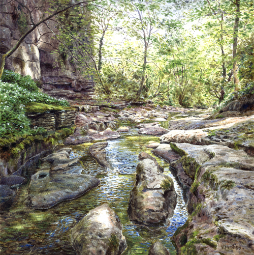 How Stean Gorge, Nidderdale. Painting : Keith Melling