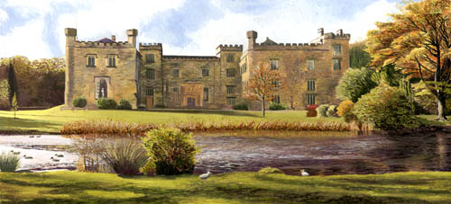Towneley Hall. Painting by Sam P Melling