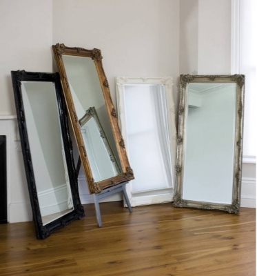 Abbey leaner mirrors in silver, black, cream or gold 66x32in SALE £139