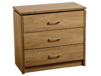 Carlos oak style modern 3 drawer chest