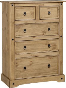 Corona Mexican Pine 2 over 3 drawer chest