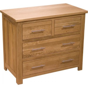 Modern classic solid oak 2 over 2 drawer chest