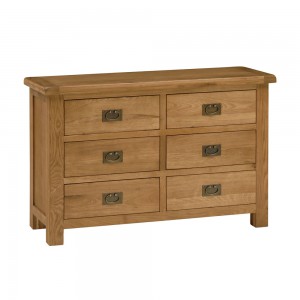 Erne oak 6 drawer chest of drawers