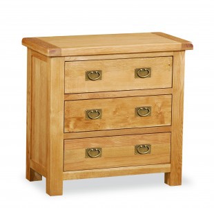 Erne oak 3 drawer chest of drawers