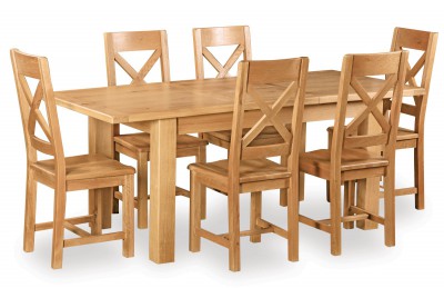 Erne Oak Compact Extending 4-6 Seat Dining Table