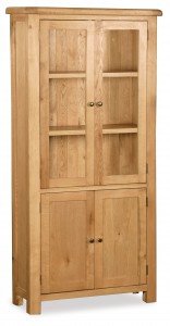 Erne oak 2 door glazed display cabinet