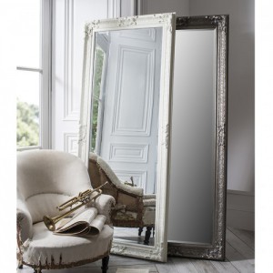 Pembridge leaner mirror silver or cream 75x32inch SALE £119