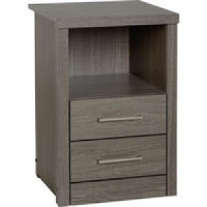 Sonoma dark grey effect 2 drawer bedside