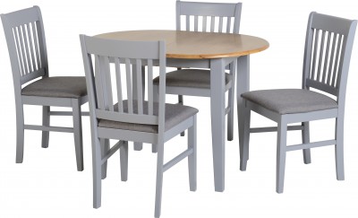 Oxford grey extending oval dining table with 4 chairs
