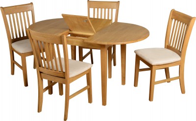 Oxford oak extending oval dining table with 4 chairs
