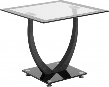 Hanley black glass lamp table