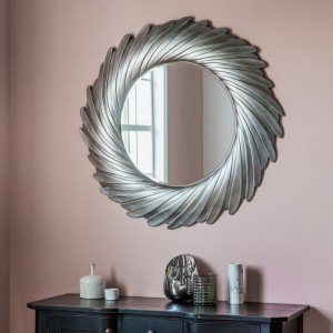 Lowry round mirror silver