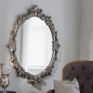 Marland Oval silver mirror