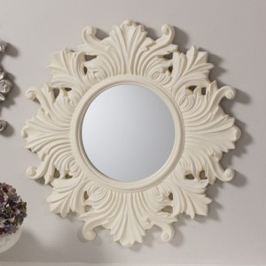 Regis round cream mirror