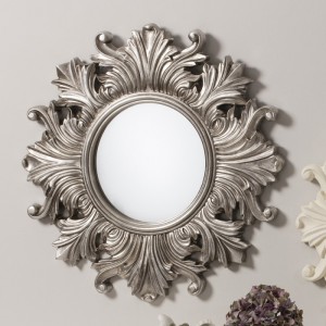 Regis round silver mirror