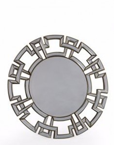 Aztec large round venetian mirror silver