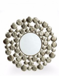 Silver balls round metal mirror