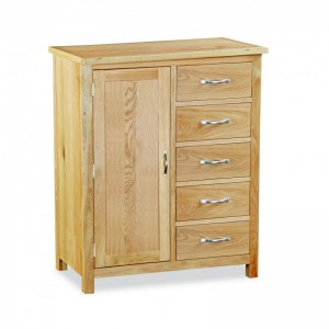 Tuscan oak combination wardrobe chest of drawers