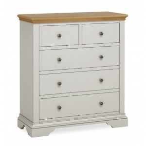 Chester grey and oak 2 over 3 chest of drawers