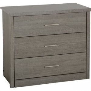 Sonoma dark grey 3 drawer chest of drawers