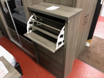 Sonoma dark grey 3 drawer Shoe cabinet