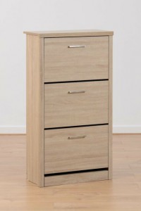 Sonoma light oak effect 3 drawer Shoe cabinet