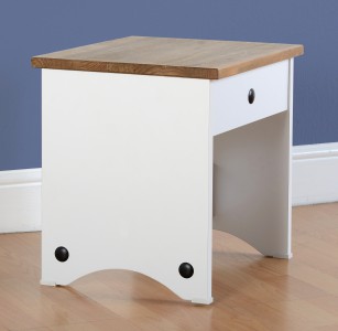 Corona white dressing table stool
