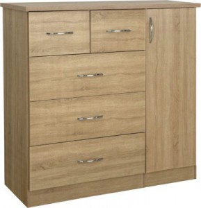 Neptune light oak chest of drawers wardrobe