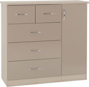 Neptune Oyster gloss chest of drawers wardrobe